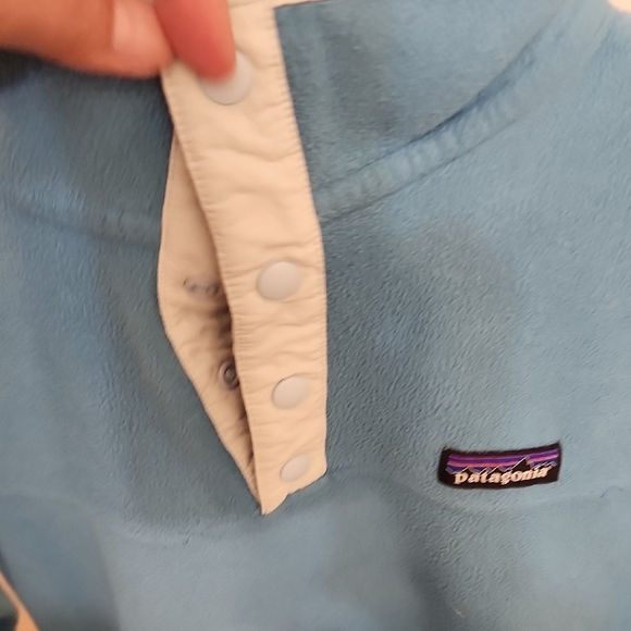 Patagonia Teal Fleece Snap-T Pullover Lightweight Synchilla - Picture 4 of 6